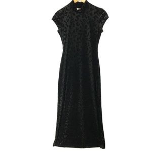 Jumping Joy black velvet long evening gown dress